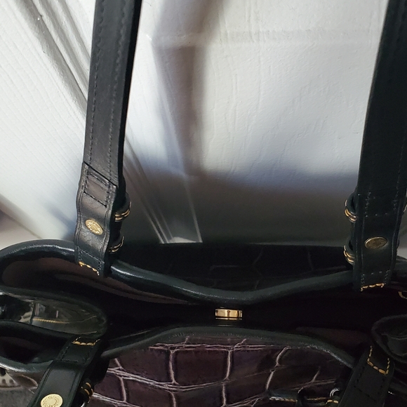 Dooney & Bourke Purple Croc-Embossed Leather Tote - Picture 4 of 5